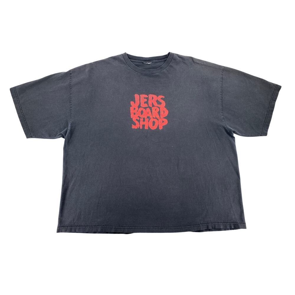 Jers Board Shop Faded Black Graphic T Shirt Oversized Skate Surf Streetwear